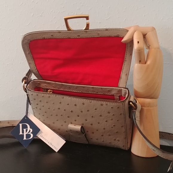 Dooney & Bourke Oyster Grey Ostrich Kyra Crossbody - Picture 4 of 9